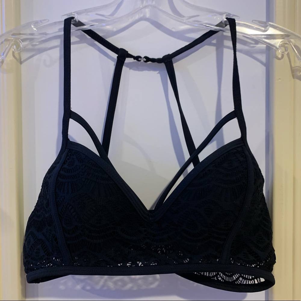 Lace Black Cupped Bathing Suit Top